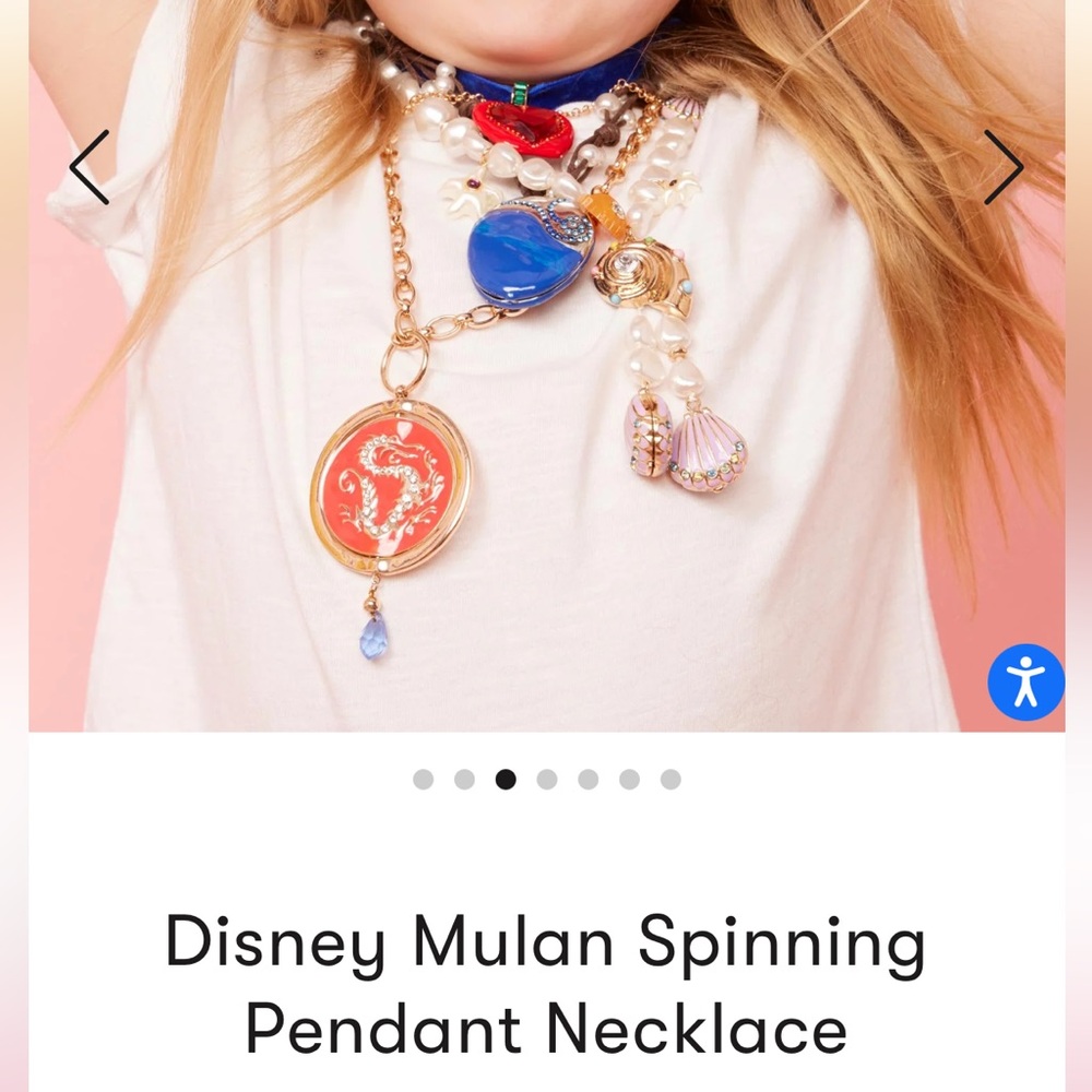 NEW Disney Mulan Spinning Pendant Necklace